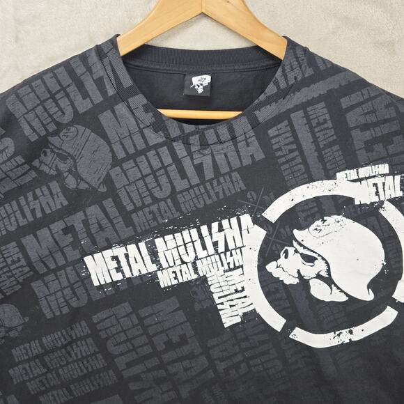 Vtg Y2K Metal Mulisha Shirt XXL Black AOP Goth Grunge Pinkman Skull Skater Moto - Picture 2 of 7